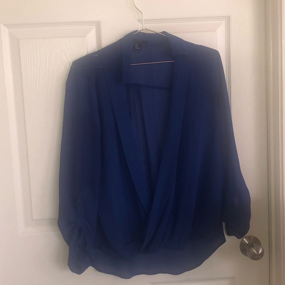Forever 21 midnight blue blouse